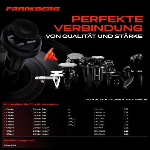 Frankberg 20x Befestigungsclips Verkleidung für Peugeot Boxer Pritsche/Fahrgestell Bild Frankberg 20x Befestigungsclips Verkleidung für Peugeot Boxer Pritsche/Fahrgestell