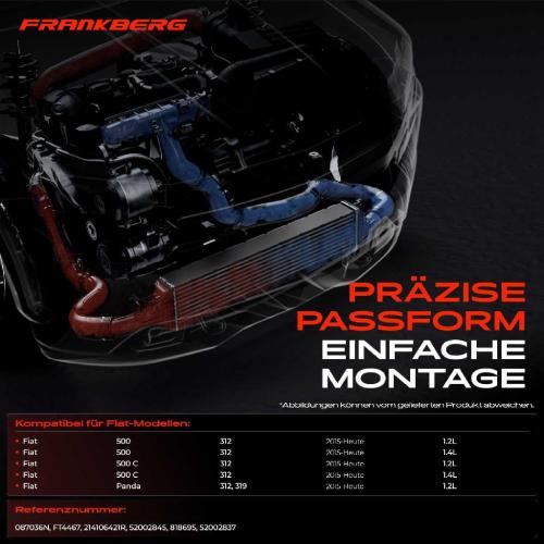 1x Ladeluftkühler Turbokühler für Fiat 500 500 C 312 Panda 312 319 1.3L 1.4L Bild 1x Ladeluftkühler Turbokühler für Fiat 500 500 C 312 Panda 312 319 1.3L 1.4L