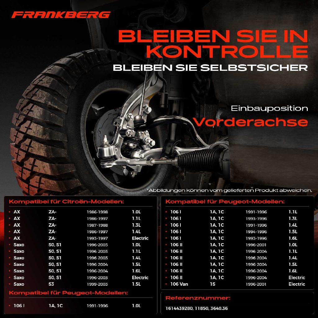 2x Traggelenk Vorderachse für Citroën AX Saxo Hatchback Van Peugeot 106 I II 1.4L 1.5L 1.6L 1986-2004