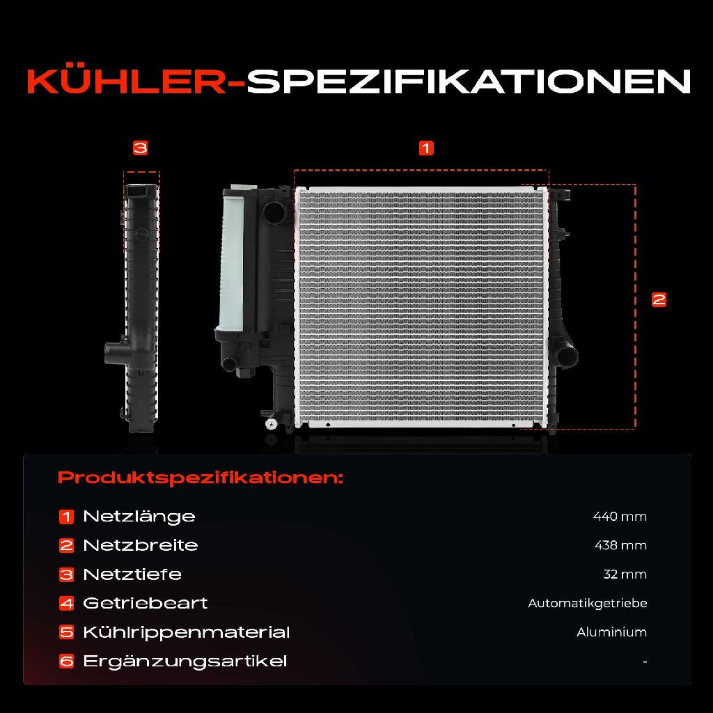 1x Kühler Wasserkühler Motorkühler für BMW 3er E36 Touring Z3 Roadster 316-328