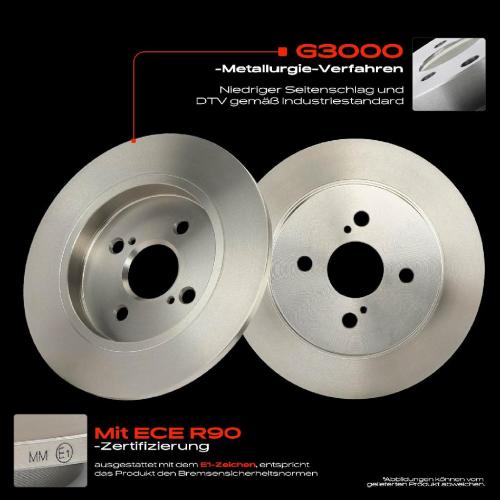 2x Bremsscheiben Hinterachse für Aston Martin Cygnet Toyota IQ J1 Yaris P9 2005-2015 Bild 2x Bremsscheiben Hinterachse für Aston Martin Cygnet Toyota IQ J1 Yaris P9 2005-2015