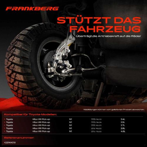 Frankberg 1x Achsschenkel Radaufhängung Vorderachse Rechts für Toyota Hilux VIII Pick-up GUN1 N1 Bild Frankberg 1x Achsschenkel Radaufhängung Vorderachse Rechts für Toyota Hilux VIII Pick-up GUN1 N1