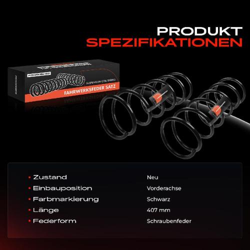 Frankberg 2x Fahrwerksfeder Vorderachse für Nissan Almera I N15 Almera I Hatchback 2.0L 1996-1997 Bild Frankberg 2x Fahrwerksfeder Vorderachse für Nissan Almera I N15 Almera I Hatchback 2.0L 1996-1997