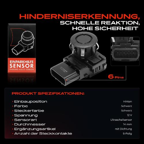 1x Parksensor PDC Sensor Hinten für Honda Accord 8 Kombi CR CU CW Pilot Bild 1x Parksensor PDC Sensor Hinten für Honda Accord 8 Kombi CR CU CW Pilot