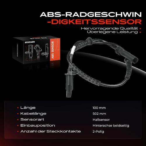Frankberg 1x ABS Sensor Hinterachse beidseitig für BMW 1er E81 E87 Cabriolet E88 Coupe E82 3er E90 E92 Touring E91 Bild Frankberg 1x ABS Sensor Hinterachse beidseitig für BMW 1er E81 E87 Cabriolet E88 Coupe E82 3er E90 E92 Touring E91