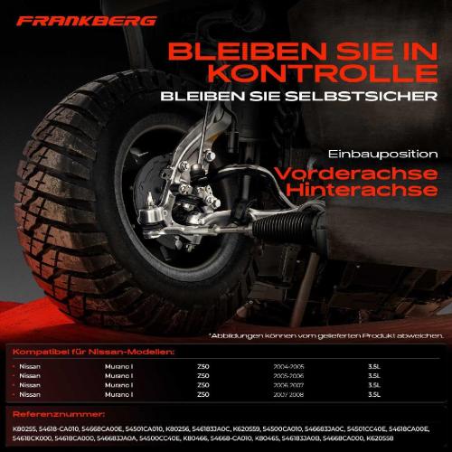 Frankberg 1x Querlenker Satz Hinterachse für Nissan Murano I Z50 3.5L 2004-2008 Bild Frankberg 1x Querlenker Satz Hinterachse für Nissan Murano I Z50 3.5L 2004-2008