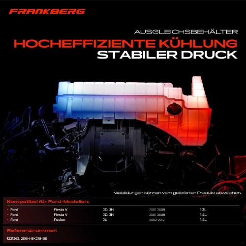 Frankberg 1x Ausgleichsbehälter Kühlmittelbehälter für Ford Fiesta V JD JH 1.3 Fusion JU 1.4L Bild Frankberg 1x Ausgleichsbehälter Kühlmittelbehälter für Ford Fiesta V JD JH 1.3 Fusion JU 1.4L