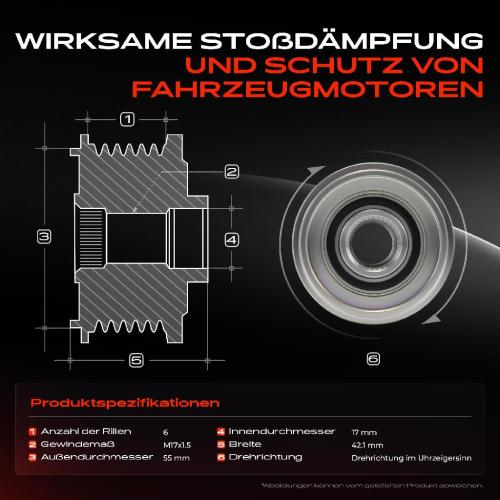 1x Generatorfreilauf Lichtmaschine für Renault Clio Dacia Lodgy Logan Nissan Juke Bild 1x Generatorfreilauf Lichtmaschine für Renault Clio Dacia Lodgy Logan Nissan Juke