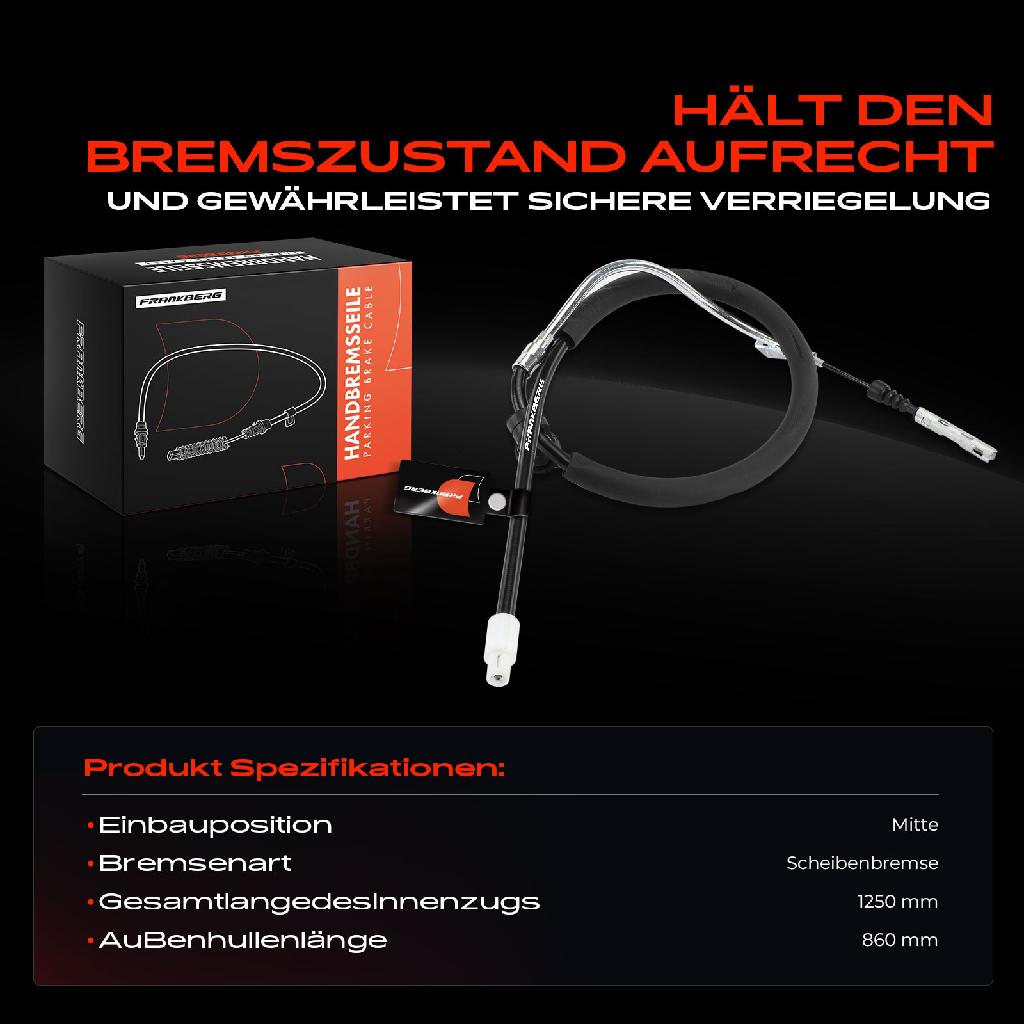 1x Seilzug Feststellbremse Mitte für Mercedes-Benz CLS C218 X218 E-Class W212 S212