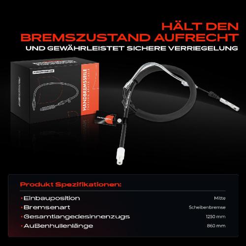 1x Seilzug Feststellbremse Mitte für Mercedes-Benz CLS C218 X218 E-Class W212 S212 Bild 1x Seilzug Feststellbremse Mitte für Mercedes-Benz CLS C218 X218 E-Class W212 S212
