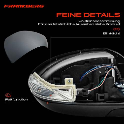 Frankberg 1x Außenspiegel Rechts für Mazda 3 Stufenheck BL 1.6L 2.0L 2.2L 2.3L 2008-2014 Bild Frankberg 1x Außenspiegel Rechts für Mazda 3 Stufenheck BL 1.6L 2.0L 2.2L 2.3L 2008-2014