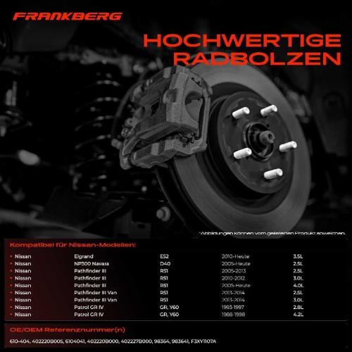 10x Radbolzen für Nissan NP300 Pathfinder Subaru Forester Impreza XV Bild 10x Radbolzen für Nissan NP300 Pathfinder Subaru Forester Impreza XV