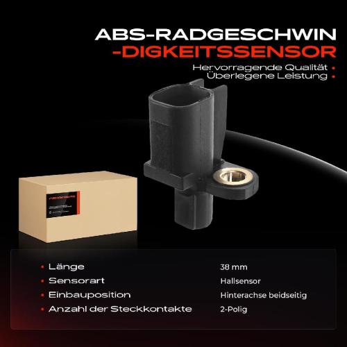 2x ABS Sensor Hinten für Ford C-Max Focus II Kombi Stufenheck Turnier Galaxy Kuga I Bild 2x ABS Sensor Hinten für Ford C-Max Focus II Kombi Stufenheck Turnier Galaxy Kuga I