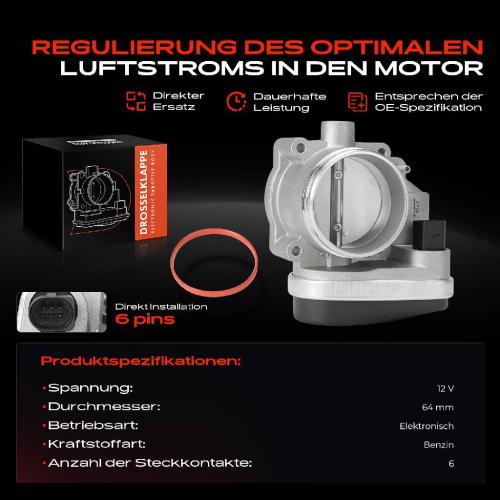 Frankberg 1x Drosselklappe Drosselklappenstutzen für BMW 5ER E39 E61 520 i 525 i 2.5L Bild Frankberg 1x Drosselklappe Drosselklappenstutzen für BMW 5ER E39 E61 520 i 525 i 2.5L