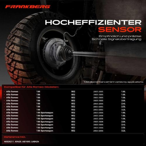 1x ABS Sensor Hinterachse beidseitig für Alfa Romeo 156 Sportwagon 1.6L 1.8L 1.9L 2.0L 2002-2006 Bild 1x ABS Sensor Hinterachse beidseitig für Alfa Romeo 156 Sportwagon 1.6L 1.8L 1.9L 2.0L 2002-2006