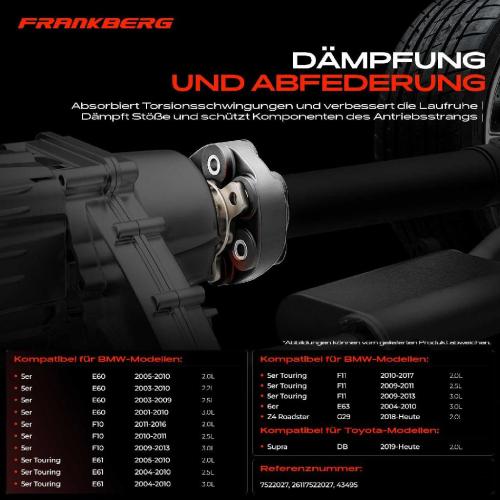 1x Gelenkscheibe Hardyscheibe Kardanwelle Vorne und Hinten für BMW 5er E60 E61 F10 F11 X3 Z4 Bild 1x Gelenkscheibe Hardyscheibe Kardanwelle Vorne und Hinten für BMW 5er E60 E61 F10 F11 X3 Z4