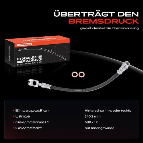 1x Bremsschlauch Bremsschläuche Hinterachse Links oder Rechts für VW Passat 3B2 3B3 Audi A6 4B2 C5 4F2 C6 Bild 1x Bremsschlauch Bremsschläuche Hinterachse Links oder Rechts für VW Passat 3B2 3B3 Audi A6 4B2 C5 4F2 C6