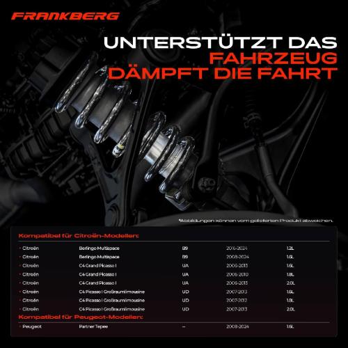 Frankberg 2x Fahrwerksfeder Hinterachse für Citroën Berlingo B9 C4 UA UD Peugeot Partner Bj ab 2006 Bild Frankberg 2x Fahrwerksfeder Hinterachse für Citroën Berlingo B9 C4 UA UD Peugeot Partner Bj ab 2006