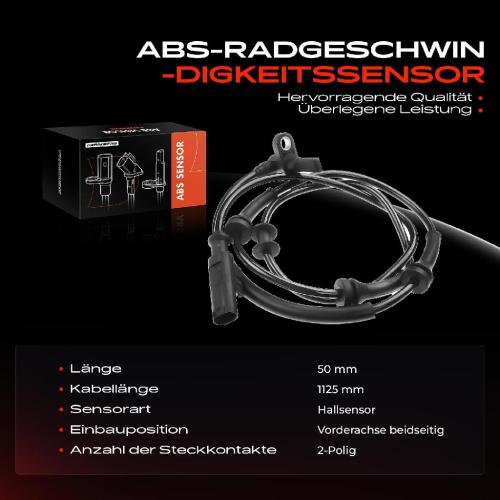 1x ABS Sensor Vorderachse beidseitig für Fiat Panda Van Lancia Ypsilon 0.9L 1.0L 1.2L Bj ab 2011 Bild 1x ABS Sensor Vorderachse beidseitig für Fiat Panda Van Lancia Ypsilon 0.9L 1.0L 1.2L Bj ab 2011