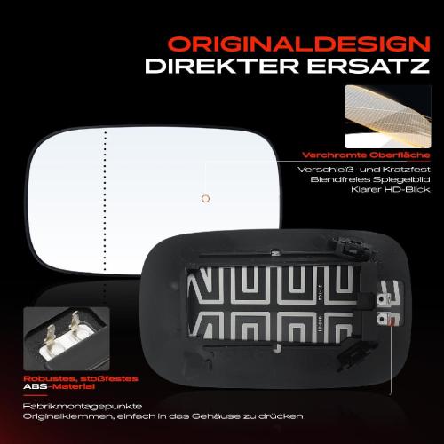 1x Spiegelglas Außenspiegel links für Volvo C70 2 Cabriolet 542 2006-2013 Bild 1x Spiegelglas Außenspiegel links für Volvo C70 2 Cabriolet 542 2006-2013