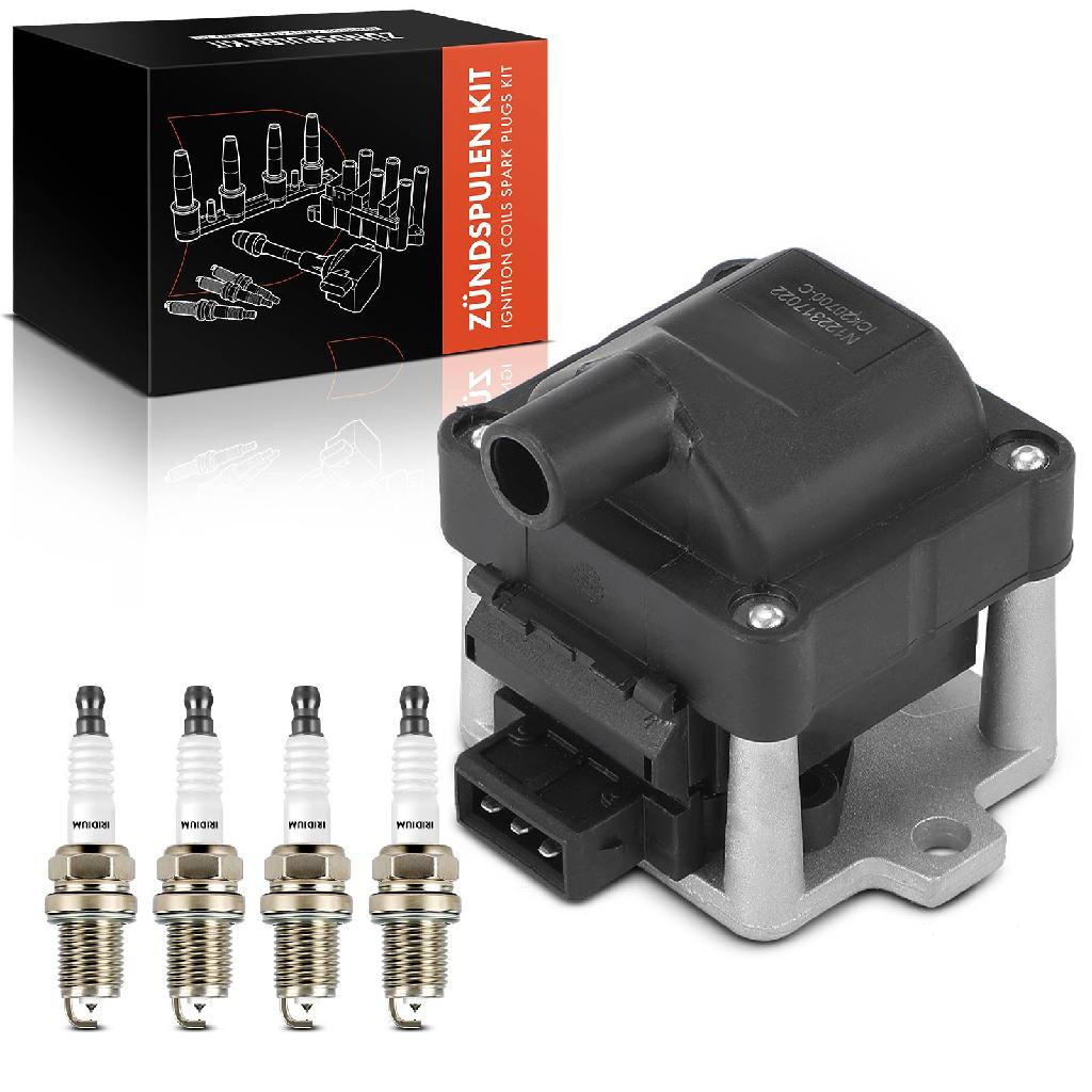 Frankberg 1x Zündspule Zündkerze für VW Golf III Variant IV Polo Passat Sharan Transporter Bus Kasten