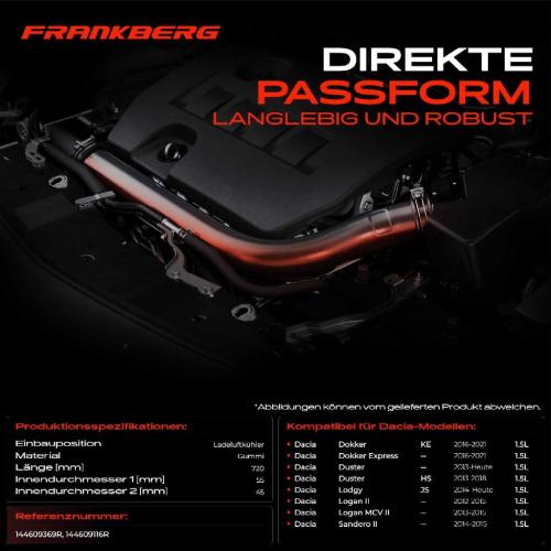 Frankberg 1x Kühlerschlauch Turboschlauch für Dacia Dokker Express Kasten/MPV MPV Duster Kasten Lodgy Logan Renault Bild Frankberg 1x Kühlerschlauch Turboschlauch für Dacia Dokker Express Kasten/MPV MPV Duster Kasten Lodgy Logan Renault