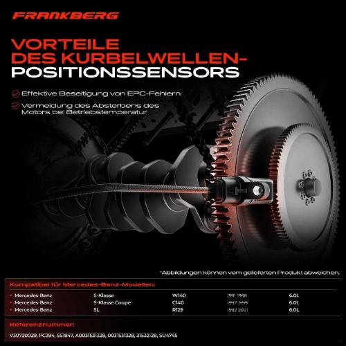 1x Kurbelwellensensor Impulsgeber für Mercedes-Benz S-Klasse W140 C140 SL R129 6.0L Bild 1x Kurbelwellensensor Impulsgeber für Mercedes-Benz S-Klasse W140 C140 SL R129 6.0L