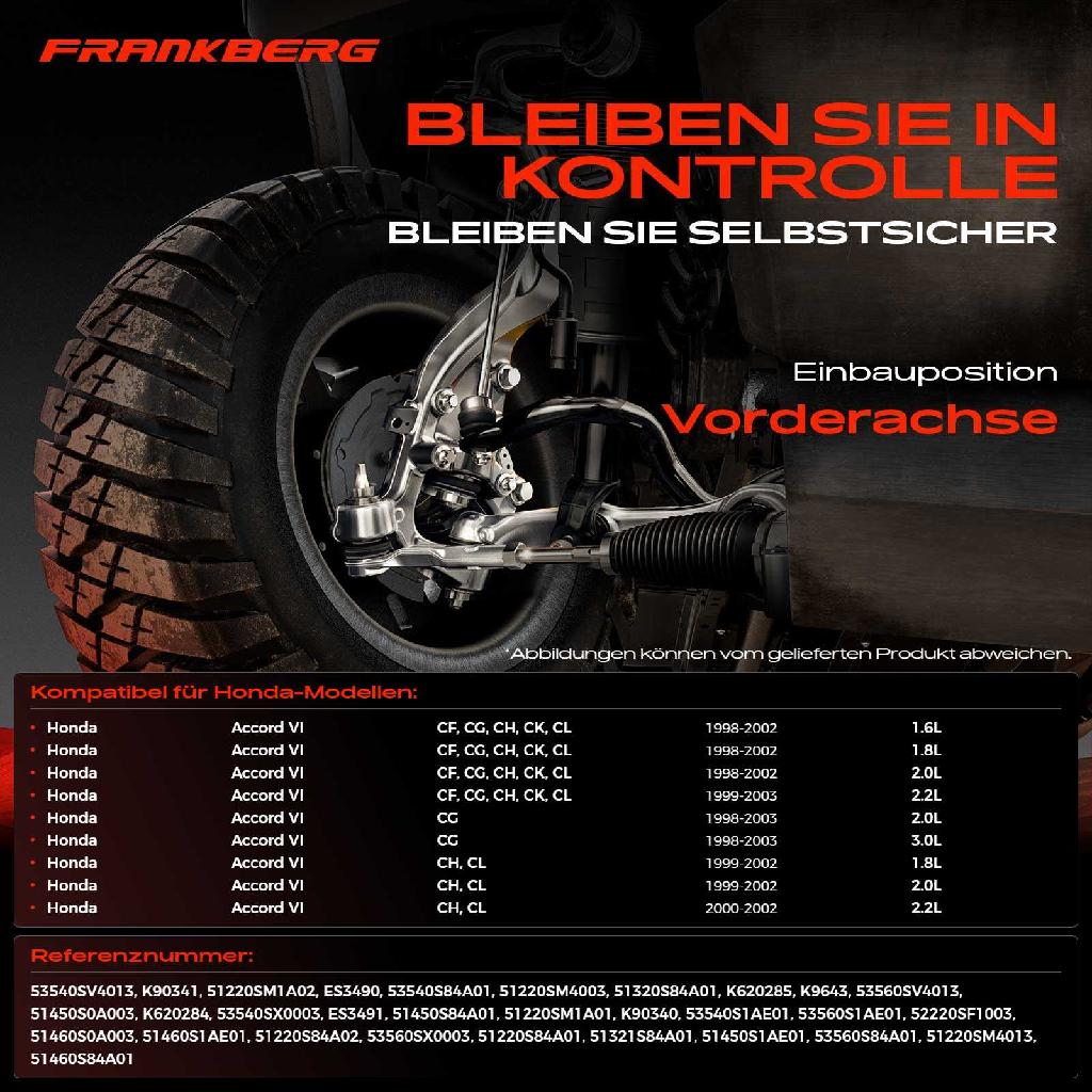 1x Querlenker Satz Vorderachse für Honda Accord VI Coupe Hatchback 1.6L 1.8L 2.0L 2.2L 3.0L 1998-2003