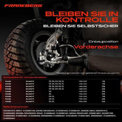 1x Querlenker Satz Vorderachse für Honda Accord VI Coupe Hatchback 1.6L 1.8L 2.0L 2.2L 3.0L 1998-2003 Bild 1x Querlenker Satz Vorderachse für Honda Accord VI Coupe Hatchback 1.6L 1.8L 2.0L 2.2L 3.0L 1998-2003