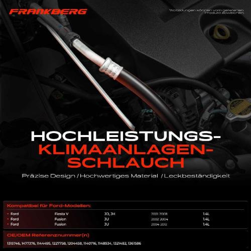 1x Hochdruckleitung Niederdruckleitung Klimaanlage für Ford Fiesta V JD JH Fusion JU 1.4L Bild 1x Hochdruckleitung Niederdruckleitung Klimaanlage für Ford Fiesta V JD JH Fusion JU 1.4L