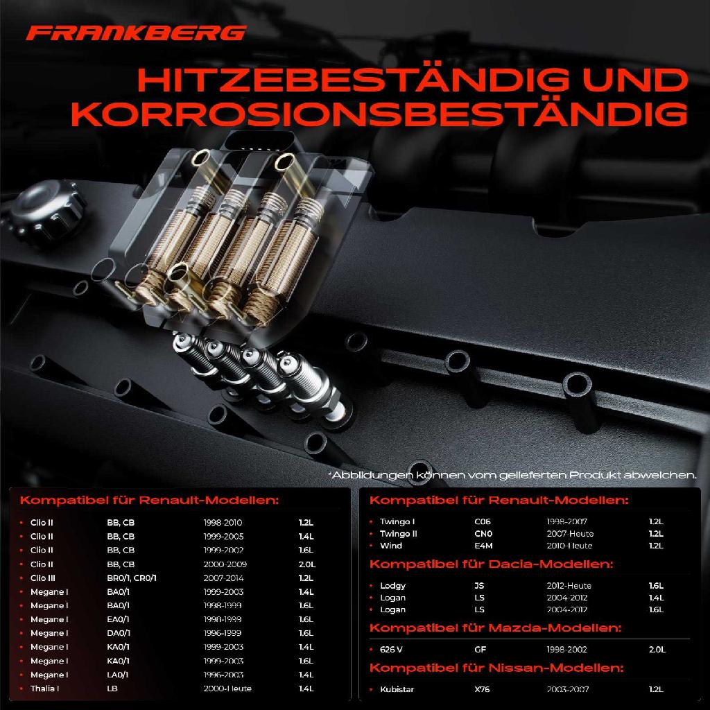 1x Zündspule Zündkerze für Dacia Dokker Express Kasten/MPV MPV Lodgy Logan MCV Pick-up Sandero Solenza