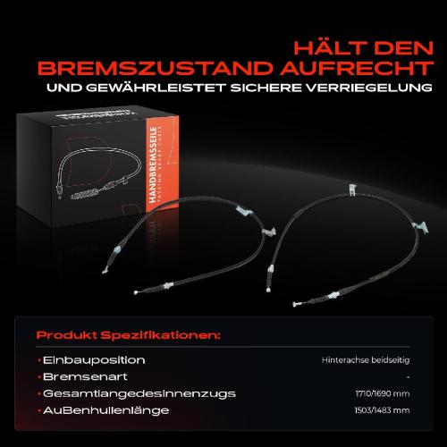 2x Seilzug Feststellbremse Hinterachse beidseitig für Mazda 323 F VI 323 S VI 626 V GF Bild 2x Seilzug Feststellbremse Hinterachse beidseitig für Mazda 323 F VI 323 S VI 626 V GF
