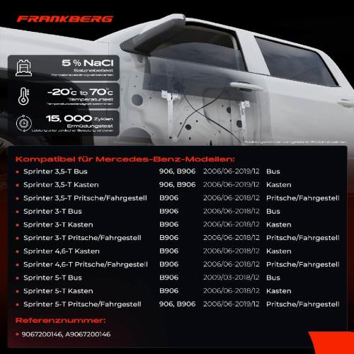 Frankberg 1x Fensterheber Vorne Rechts für Mercedes-Benz Sprinter 3,5-T 3-T 5-T 4,6-T 906 Bild Frankberg 1x Fensterheber Vorne Rechts für Mercedes-Benz Sprinter 3,5-T 3-T 5-T 4,6-T 906