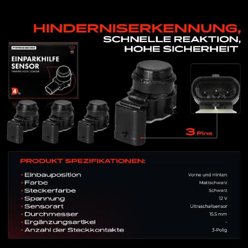 4x Parksensor PDC Sensor Vorne und Hinten für BMW 1er F20 F21 114-125d 2 Cabriolet F23 2 Coupe Bild 4x Parksensor PDC Sensor Vorne und Hinten für BMW 1er F20 F21 114-125d 2 Cabriolet F23 2 Coupe