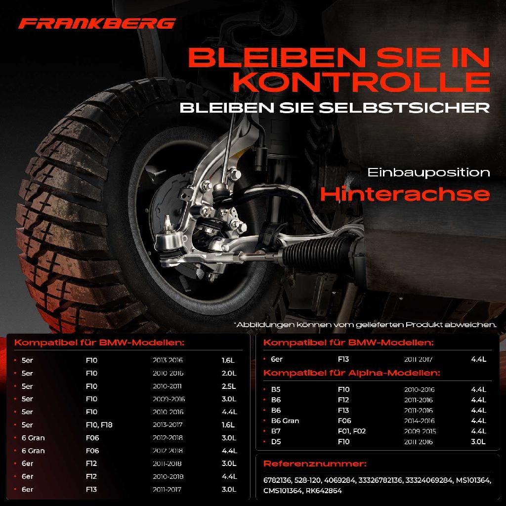 1x Querlenker Hinterachse für BMW 5er F10 F18 6 Gran Coupe F06 6er Cabriolet F12 F13 F01 F02 F03 F04