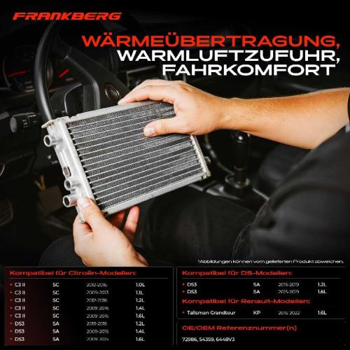1x Wärmetauscher Innenraumheizung für Citroën C3 DS DS3 Renault Talisman Grandtour Bild 1x Wärmetauscher Innenraumheizung für Citroën C3 DS DS3 Renault Talisman Grandtour