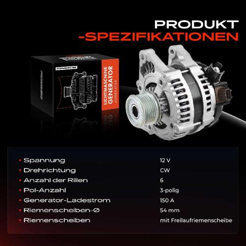Frankberg 1x Lichtmaschine Generator für Mazda 3 Ford C Max Focus Fiesta Fusion Volvo Bild Frankberg 1x Lichtmaschine Generator für Mazda 3 Ford C Max Focus Fiesta Fusion Volvo