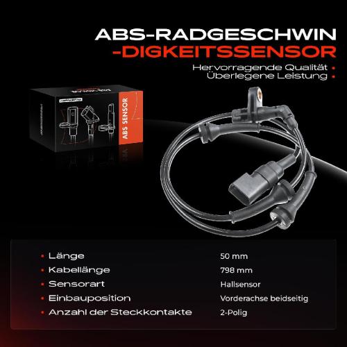 Frankberg 1x ABS Sensor Vorderachse beidseitig für Ford KA RB Street KA RL2 1.3L 1.6L 2004-2008 Bild Frankberg 1x ABS Sensor Vorderachse beidseitig für Ford KA RB Street KA RL2 1.3L 1.6L 2004-2008