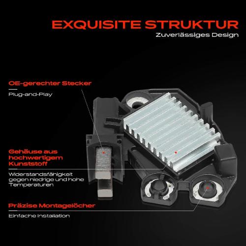 1x Lichtmaschinenregler Generatorregler für VW Touareg 7L6 Audi A6 Allroad Avant A8 Q7 4F Bild 1x Lichtmaschinenregler Generatorregler für VW Touareg 7L6 Audi A6 Allroad Avant A8 Q7 4F