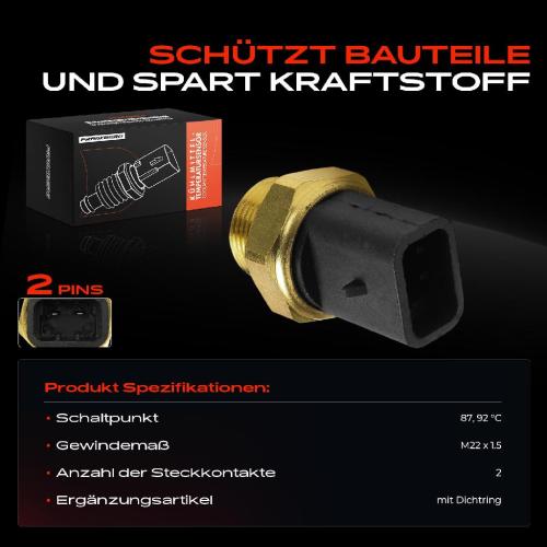 Frankberg 1x Temperaturschalter Kühlerlüfter für Alfa Romeo 155 Citroën Jumper Fiat Lancia Bild Frankberg 1x Temperaturschalter Kühlerlüfter für Alfa Romeo 155 Citroën Jumper Fiat Lancia