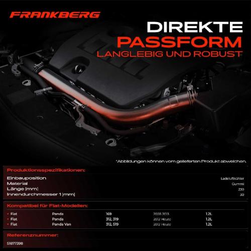 1x Kühlerschlauch Turboschlauch für Fiat Panda 169 312 319 Panda Van 312 519 1.2L Bj ab 2003 Bild 1x Kühlerschlauch Turboschlauch für Fiat Panda 169 312 319 Panda Van 312 519 1.2L Bj ab 2003