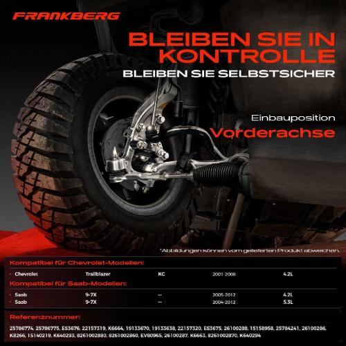 1x Querlenker Satz Vorderachse für Chevrolet Trailblazer KC Saab 9-7X 4.2L 5.3L 2001-2012 Bild 1x Querlenker Satz Vorderachse für Chevrolet Trailblazer KC Saab 9-7X 4.2L 5.3L 2001-2012
