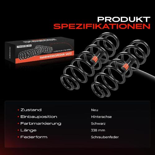 Frankberg 2x Fahrwerksfeder Hinterachse für Ford B-Max JK 1.0L 1.4L 1.5L 1.6L 2012-2021 Bild Frankberg 2x Fahrwerksfeder Hinterachse für Ford B-Max JK 1.0L 1.4L 1.5L 1.6L 2012-2021