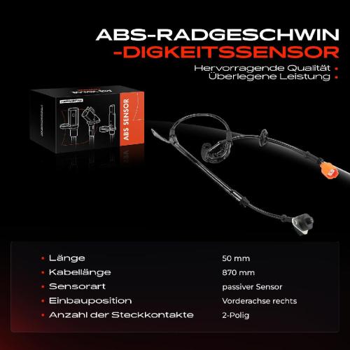 1x ABS Sensor Vorderachse rechts für Honda Civic VI Aerodeck Fastback Hatchback 1.4L 1994-2001 Bild 1x ABS Sensor Vorderachse rechts für Honda Civic VI Aerodeck Fastback Hatchback 1.4L 1994-2001