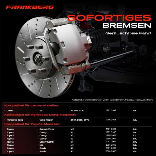 Frankberg 2x Bremsscheiben Vorderachse für Mercedes-Benz Vario Kipper B667 B668 B670 1976-2014 Bild Frankberg 2x Bremsscheiben Vorderachse für Mercedes-Benz Vario Kipper B667 B668 B670 1976-2014
