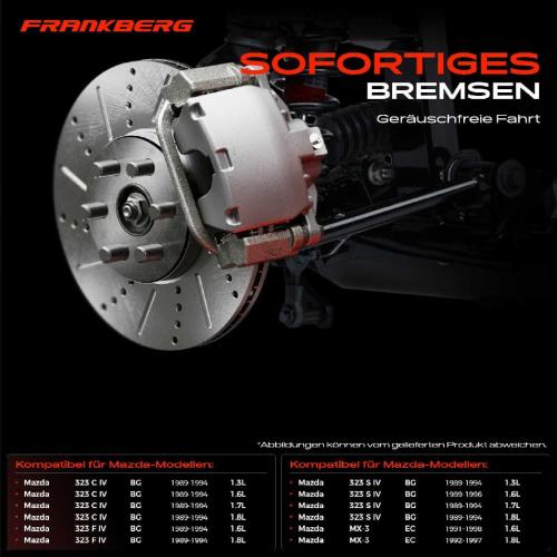 Frankberg 2x Bremsscheiben Hinterachse f r Mazda 323 C IV BG MX-3 EC MX-5 I II NA 1989-2005 Bild Frankberg 2x Bremsscheiben Hinterachse f r Mazda 323 C IV BG MX-3 EC MX-5 I II NA 1989-2005