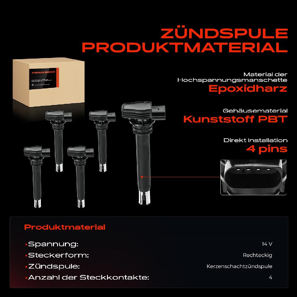 5x Zündmodul Zündspule für VW Golf Plus V Variant VI Polo Passat Sharan Tiguan Touareg Touran Transporter Bus