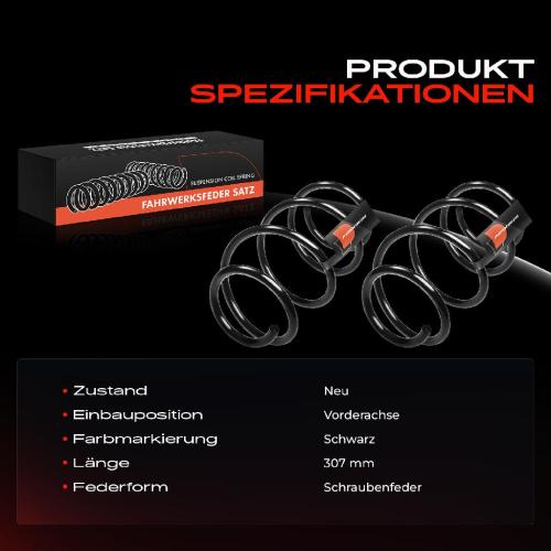 2x Fahrwerksfeder Vorderachse für Mercedes-Benz SLK R171 1.8L 2004-2011 Bild 2x Fahrwerksfeder Vorderachse für Mercedes-Benz SLK R171 1.8L 2004-2011