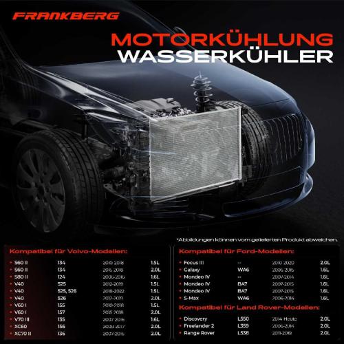 Frankberg 1x Kühler Wasserkühler Motorkühler für Ford Focus III Volvo S60 II Land Rover Bild Frankberg 1x Kühler Wasserkühler Motorkühler für Ford Focus III Volvo S60 II Land Rover