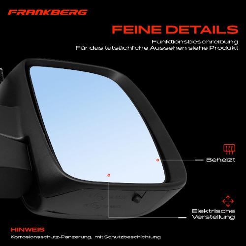 Frankberg 1x Außenspiegel Rechts für Citroën Jumpy VF7 Fiat Scudo 270 Peugeot Expert 272 Bild Frankberg 1x Außenspiegel Rechts für Citroën Jumpy VF7 Fiat Scudo 270 Peugeot Expert 272